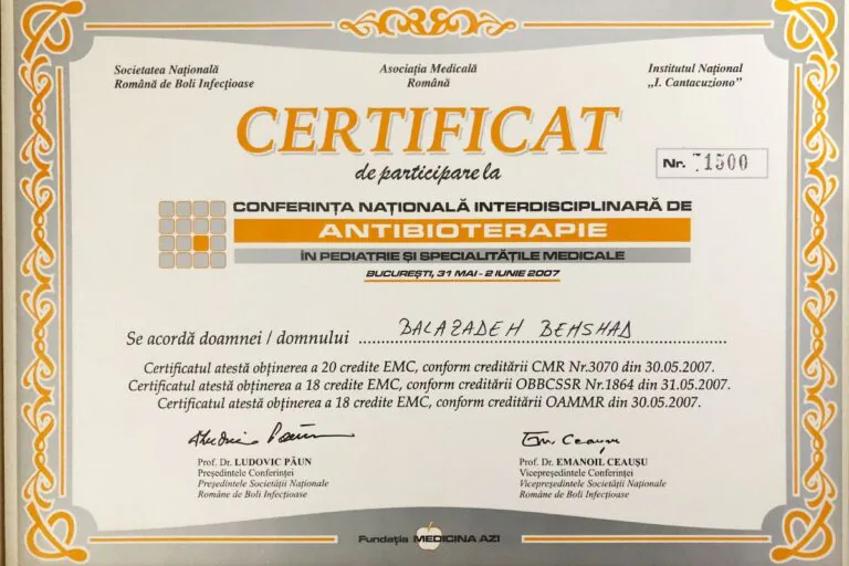 Certificat Dr. Balazadeh Behshad Andrei 5