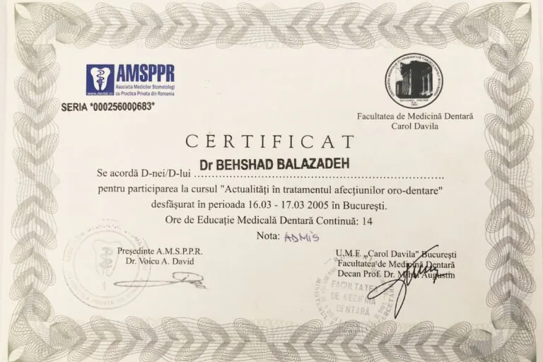Certificat Dr. Balazadeh Behshad Andrei 13