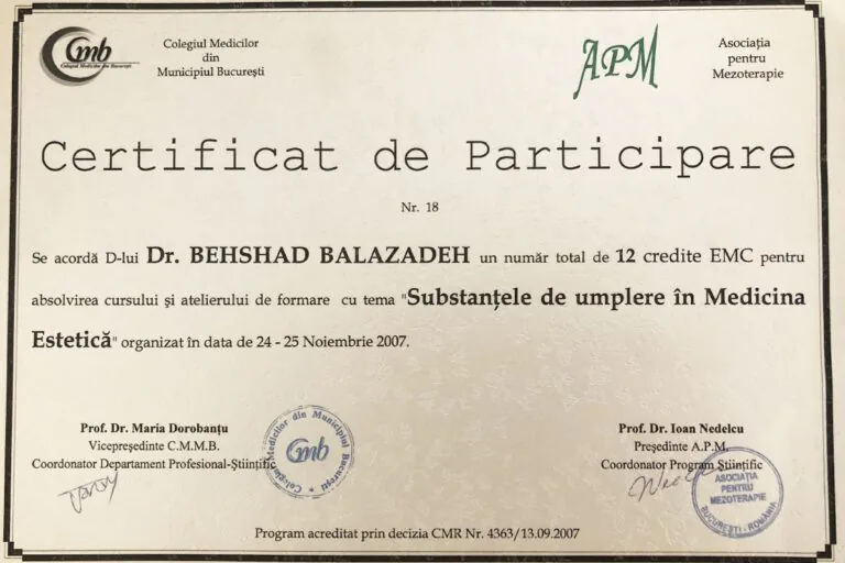 Certificat Dr. Balazadeh Behshad Andrei 22